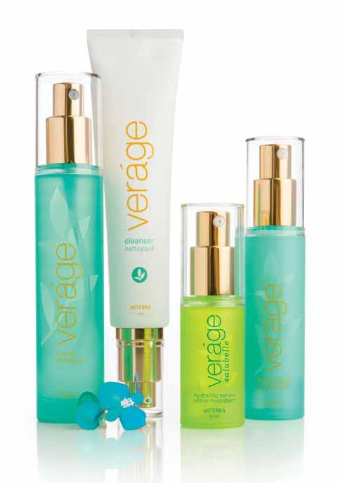 5 PV VERÁGE TONER Veráge Toner combines CPTG essential oils with nourishing plant extracts to promote the appearance of tightened, toned, and smooth skin anytime, anywhere.