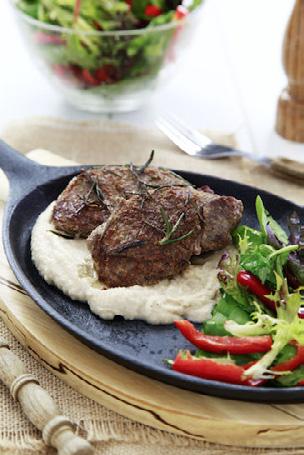 DINNER Lamb & Rosemary with White Bean Puree Serves 2 A tasty and nutritious alternative to the normal meat and vegetables. Easily increase quantities to serve the whole family.