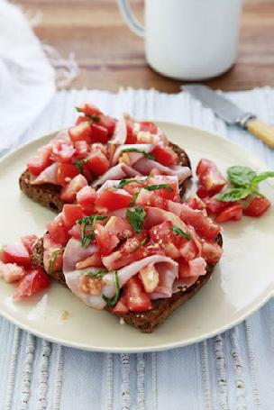 BREAKFAST Smoked Ham Bruschetta A quick, savoury breakfast that can be easily prepared even on a busy day to ensure you re starting your healthy eating first thing.