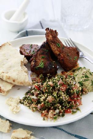 DINNER Moroccan Lamb Cutlets with Baba Ghanoush Serves 2 The flavours of Morocco turn these lamb cutlets into something a bit different from the usual BBQ.
