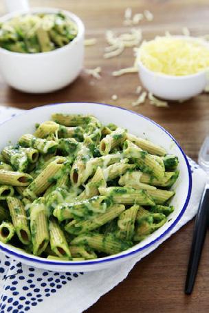 LUNCH Quick & Healthy Pesto Penne A delicious and healthy version of a pasta favourite.