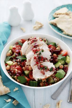 DINNER Chicken & Chilli Chickpea Salad Serves 2 An easy to put together chicken salad. Great to increase in quantities to serve the whole family.