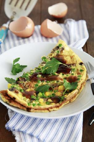 BREAKFAST Omelette with a Chinese Twist An Asian twist on a breakfast favourite makes this a quick, tasty and healthy meal to start the day.