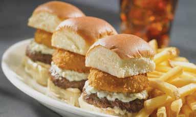 Premium SLIDERS! Served on grilled King s Hawaiian sweet rolls and made with your choice of super juicy beef patties or ground turkey patties. All burgers are served with refillable fries!