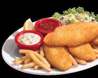 BIG PLATES! Make it a combo! Add a dinner salad or cup of soup for just 2.99. Seafood Combo Batter-dipped, golden-fried, flaky Atlantic cod fillets along with jumbo shrimp.