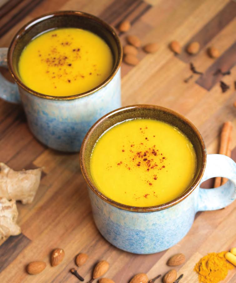 Max Turmeric Milk Good for: inflammation, digestion, liver function and cardiovascular health 2 opened capsules of Maximized Turmeric 46x 2 cups of organic almond (or coconut) milk 1 tbs local, raw