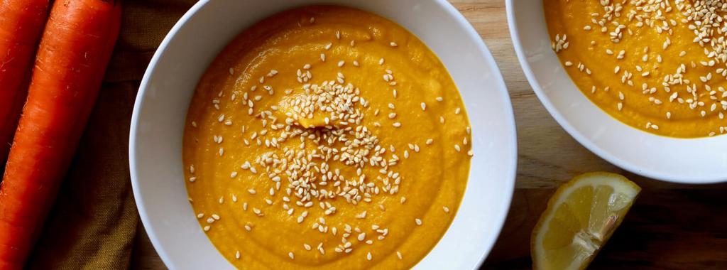 Roasted Carrot White Bean & Tahini Soup 11 ingredients 1 hour 4 servings 1. Preheat your oven to 375F and line a baking sheet with parchment paper. 2.