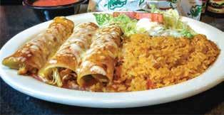 BURRITOS TRIPLE PLAY BURRITO $13.95 Large Burrito Filled with Steak, Chicken and Chorizo. Topped with Cheese Dip, Cilantro, Onion and Sweet Pineapple served with Rice. LOS GIRASOLES BURRITO $11.