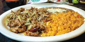 95 Flour Tortilla with Choice of Sliced Grilled Beef, Pork or Chicken, with Onions, Cheese, Lettuce, Guacamole, Sour Cream and Pico De Gallo. Choice of Rice Or Beans Cielo, Mar y Tierra $14.