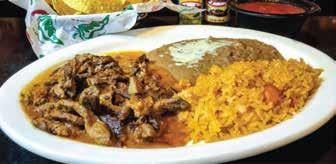 95 Grilled Steak or Chicken, cooked in a Spicy Hot Sauce, served with Rice, Beans, Guacamole Salad and three Flour or Corn Tortillas. Also available on a mild green sauce.