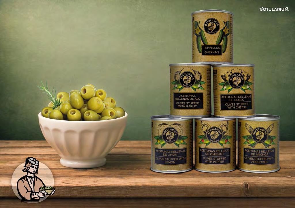 OLIVES AND PICKLED GHERKINS For every taste Spanish olives are famous all over the world for their great quality and flavor,