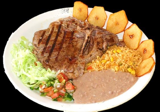 Served with beans and flour tortillas. 26. Carne Adobada $12.