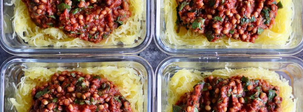 Spaghetti Squash with Veggie Tomato Sauce 10 ingredients 1 hour 4 servings 1. Preheat the oven to 400 degrees F and line a baking sheet with parchment paper. 2.