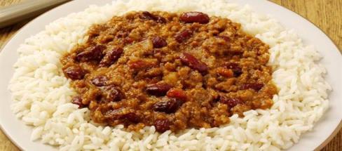 MILD BEEF CHILLI AND RICE Approx. 20 portions.
