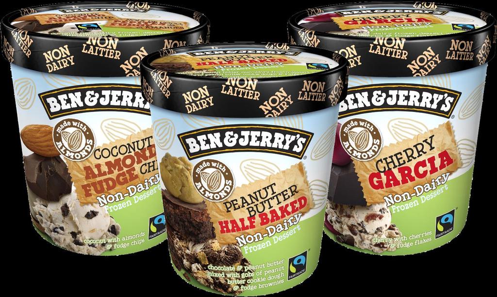 Ben & Jerry s Non Dairy Line Extension In 2018, Ben & Jerry s is scooping out more options to fans who appreciate everything but the cow with three new Non-Dairy, vegan certified flavours.