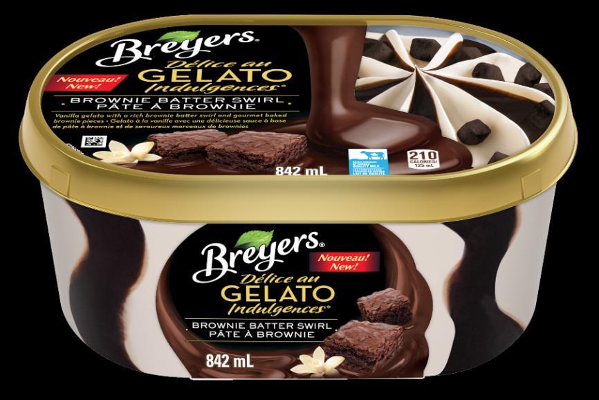 New Flavour of Breyers Gelato Indulge with NEW Brownie Batter Swirl!