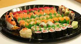 catering Sushi & Sashimi Platters *Orders must be placed 24 hours in advance. Platter Sizes 12... $3 16... $4 18... $5 desserts Cheesecake................. $ 2.75 Carrotcake.................. $ 3.