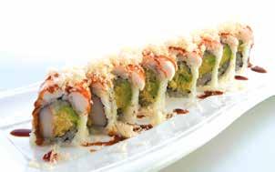 paper Tiger Roll 10.50 Spicy California roll, topped w.