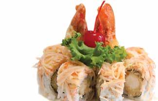 95 2 pcs shrimp tempura inside, topped w.