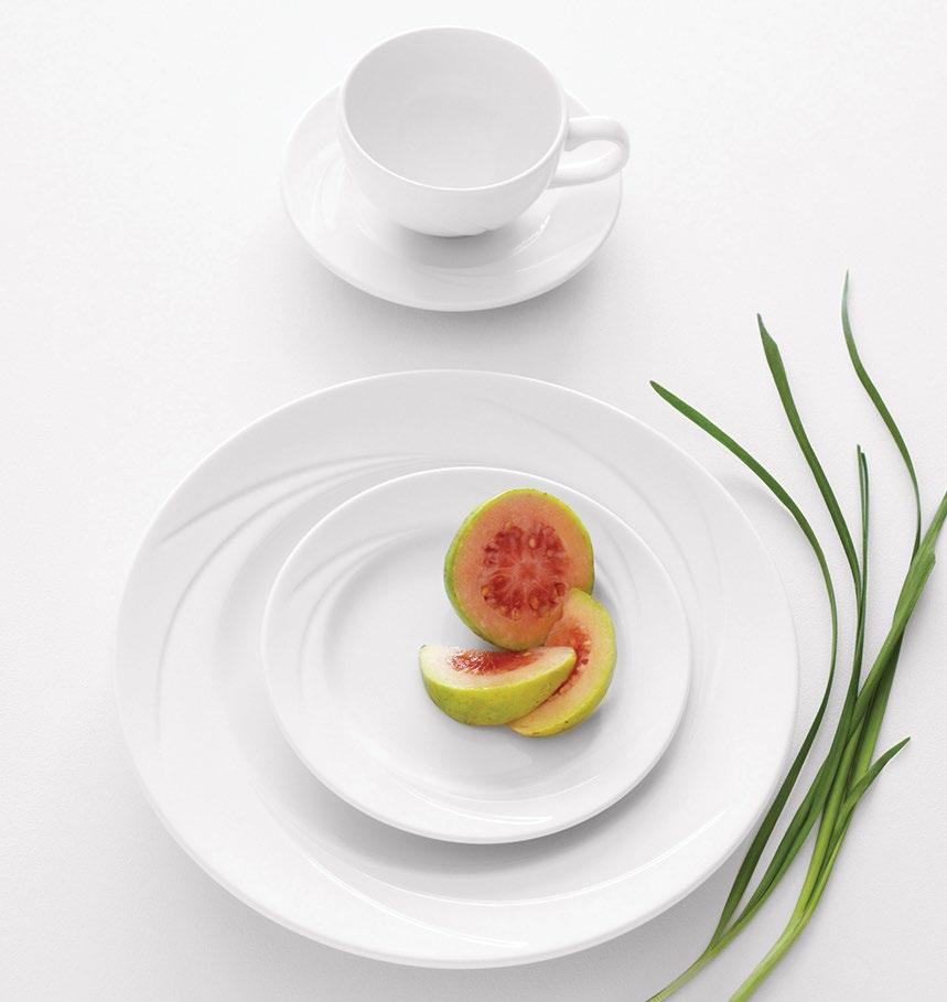 DISTINCTION alvo Plate 9300C502 D 10 Plate 9300C505 D 6 1/2 Low Cup 9300C514 (8 oz) Saucer 9300C518 D 6 skillfully delivered curves Outstanding food presentation is