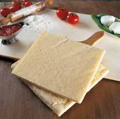 Base for pizza slices Soft wheat flour, type 0, water, natural yeast, lard, salt, malted grain flour, various seeds oil (Sunflower and Soybean).