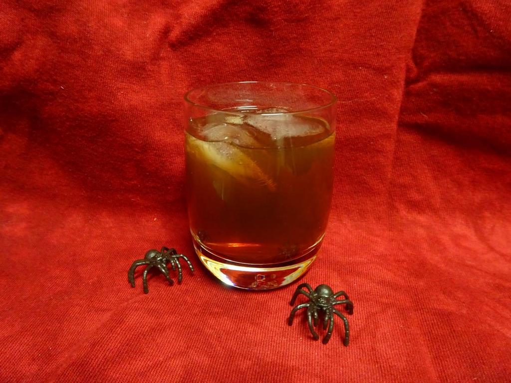 SPIDER-MAN 4 parts coffee 4 parts strawberry juice 1 part Rose's Lime Cordial Stir with ice and strain into old fashioned glass with