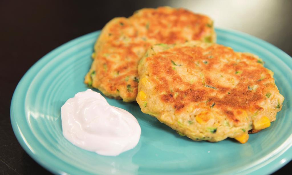 Dear Family, Today, your child made corn and zucchini pancakes as part of a cooking activity. He or she practiced many basic cooking skills.