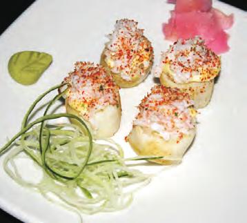 rice & Grilled calamari rings filled with Nori Seaweed stacked
