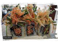 950 Volcano Roll Sushi Rice, Nori, Salmon, Tuna, Shrimp, Crab