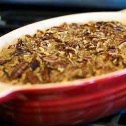 Sweet Potato Casserole Servings: 12 Carmelized Brussels Sprouts with Pistachios Servings: 8 4 cups sweet potato, cubed 1/2 cup white sugar 2 eggs, beaten 1/2 teaspoon salt 4 tablespoons butter,