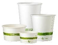 Paper Products Bowls and cups made from FSC paper (FSC-C028481) with NatureWorks Ingeo bio-lining Composts in 2-4 months in a commercial composting facility Freezer safe Suitable for foods up to 220