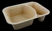 28 oz Fiber Tray R-SC-22D 60 oz Fiber Tray TR-SC-60 Fiber Lid TRL SC 10D Made from unbleached plant fiber Bio-lining made from corn Conventional oven safe up to 400 F for 30 minutes Clear lids made
