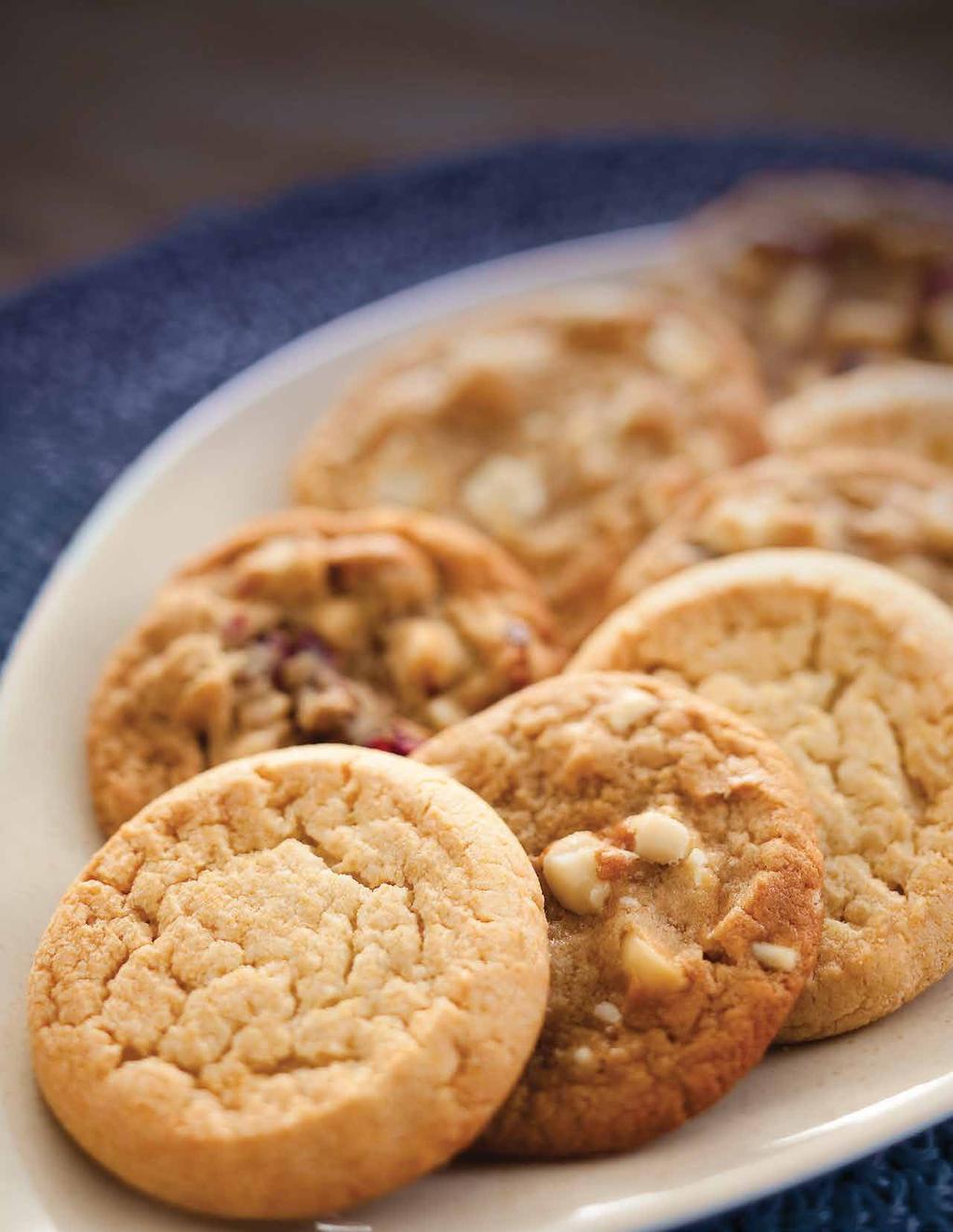 COOKIES Your customers will find our soft and chewy cookies hard to resist. Packed with premium chocolates, nuts, tasty fruits and candies, these cookies are sure to satisfy any craving.