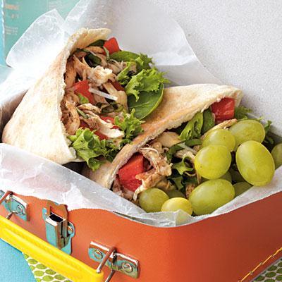 Little Italy Chicken Pitas with Sun-Dried Tomato Vinaigrette INGREDIENTS 2 tablespoons balsamic vinegar 1 1/2 tablespoons sun-dried tomato oil 1 tablespoon chopped drained oilpacked sun-dried