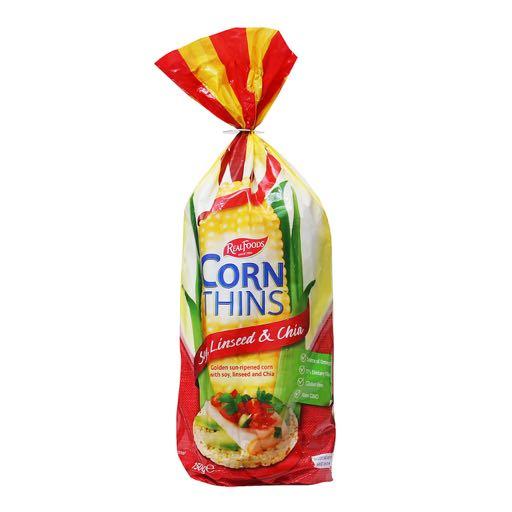 Crackers The Best Three Real Food Corn Thins Soy, Linseed and Chia Sat Fat: