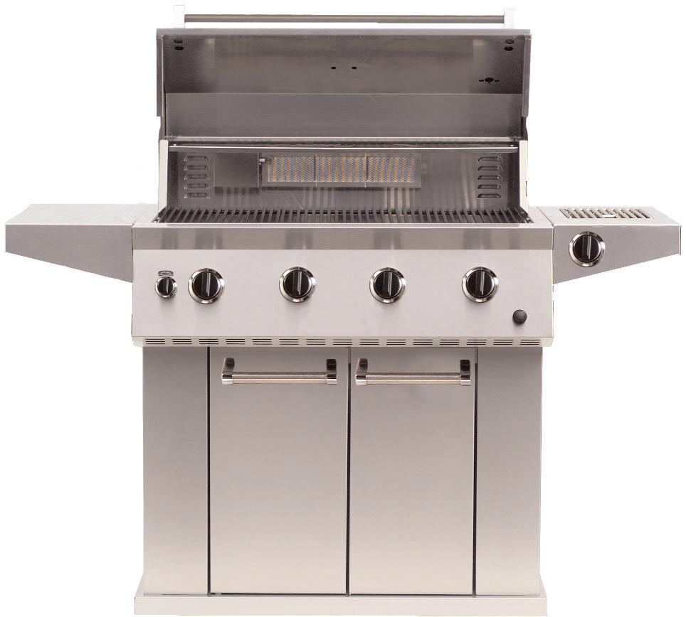 Grill Features: FN38 1 7 2 8 9 3 13 14 4 5 10 12 6 11 1. Roll top grill hood 8. Warming shelf 2. Grilling/Cooking surface 9. Infrared back burner 3. Side Shelf 10.