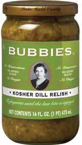 64 cs Bubbies Kosher Dill Relish Gluten Free Natural 12/16 oz 03826185737 13061 4.