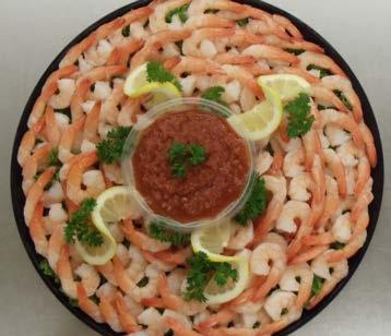 46 Cooked Shrimp Tray Features 26/30 Cooked, Peeled & Deveined Shrimp with fresh lemons