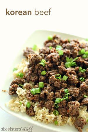 DAY 7 GLUTEN FREE- KOREAN BEEF M A I N D I S H Serves: 4 Prep Time: Cook Time: 20 Minutes 1 pound ground beef 2 teaspoons minced garlic 1 tablespoon sesame oil 1/2 cup brown sugar 1/4 cup GF soy