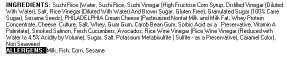 identifiers only include the main ingredients in the recipe.
