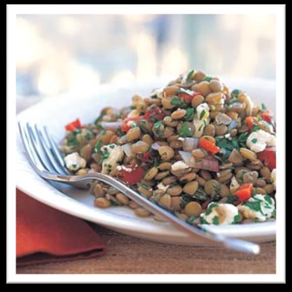 Prep Time: 10 minutes servings Serving Size: ½ cup (125 ml) Lentil Feta Salad Canned lentils, rinsed and drained 1-540 ml can (equals approximately 2 cups or 500 ml of lentils ½ cup 125 ml - Chopped