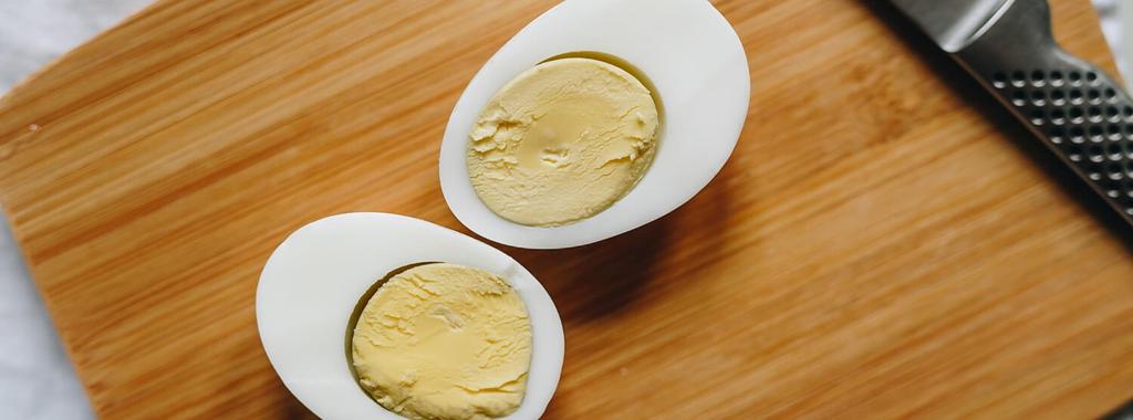 Hard Boiled Eggs 1 ingredient 15 minutes 4 servings 1. Place eggs in a saucepan and cover with water. Bring to a boil over high heat. 8 Egg 2.