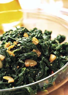 Spinach with Sesame Seeds Prep: 10 mins Cook: 10 mins Servings: 6 1.