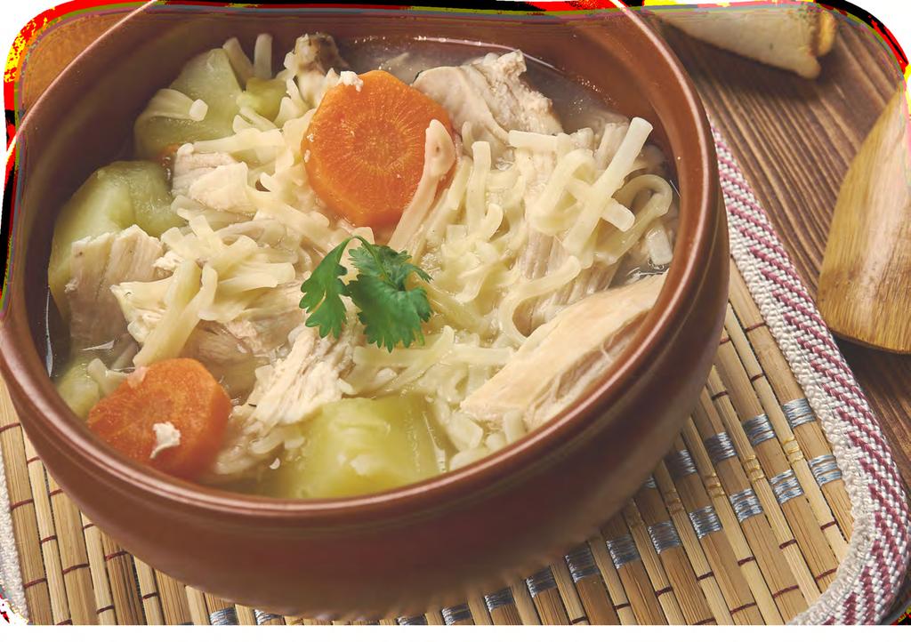Canja de Galinha MAIN COURSE 50 DIFFICULTY: EASY 2 l of chicken broth 1 chicken breast 3 carrots 1 celery coast 1 onion Parsley 400 gr of basmati rice 2 green chillies Extra virgin olive oil as