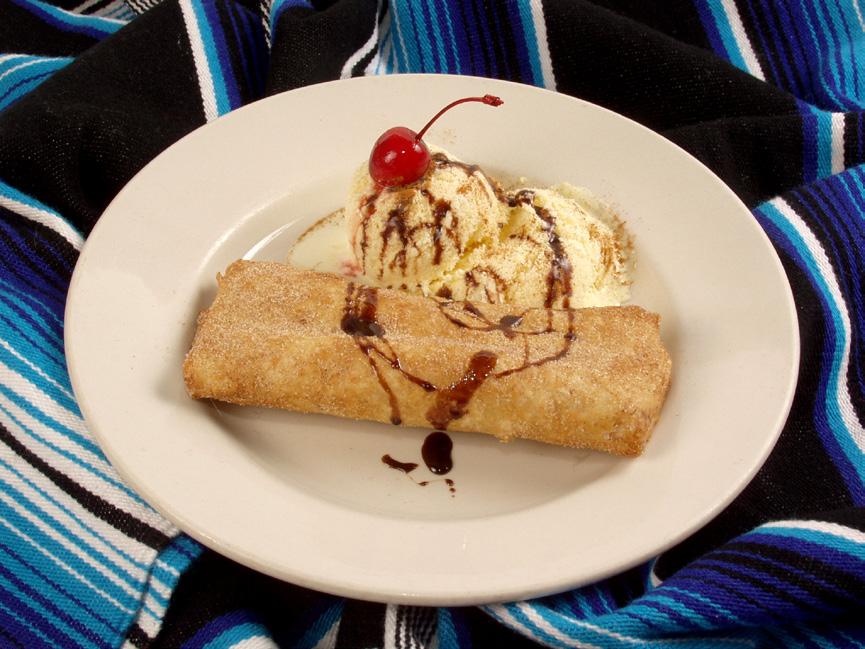 25 Creamy cheesecake wrapped in a pastry tortilla and fried until flaky and golden.