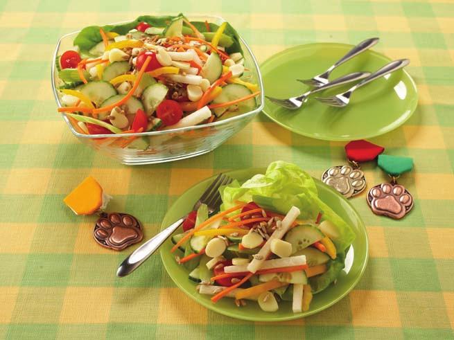 SPECIAL VEGGIE SALAD Special Agent Oso uses his expertise to make the perfect salad in three simple steps wash veggies, chop them, and combine with fresh lettuce!