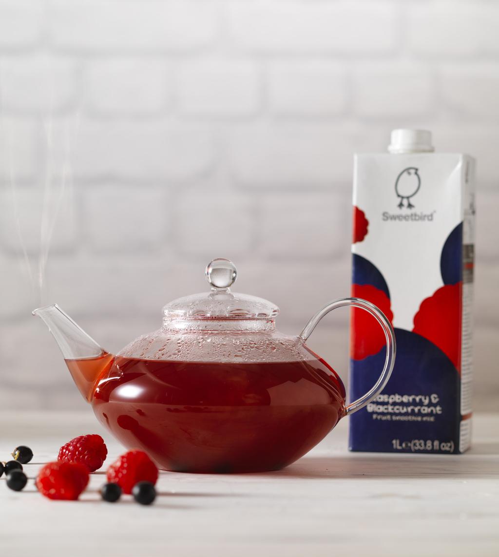 Soothie yoursoul Virgin Mulled Wine Soothie - 50ml Sweetbird Raspberry & Blackcurrant Smoothie - 2 pumps Sweetbird Winter Spice Syrup - Hot water TOP TIP: This great alternative to mulled wine can be
