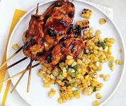 December Recipe Ideas CHICK ON A STICK SUPPER 1/2 cup ketchup 2 tablespoons honey 1 tablespoon Worcestershire sauce 1 1/2 pounds chicken breast tenders kosher salt and pepper canola oil, for the