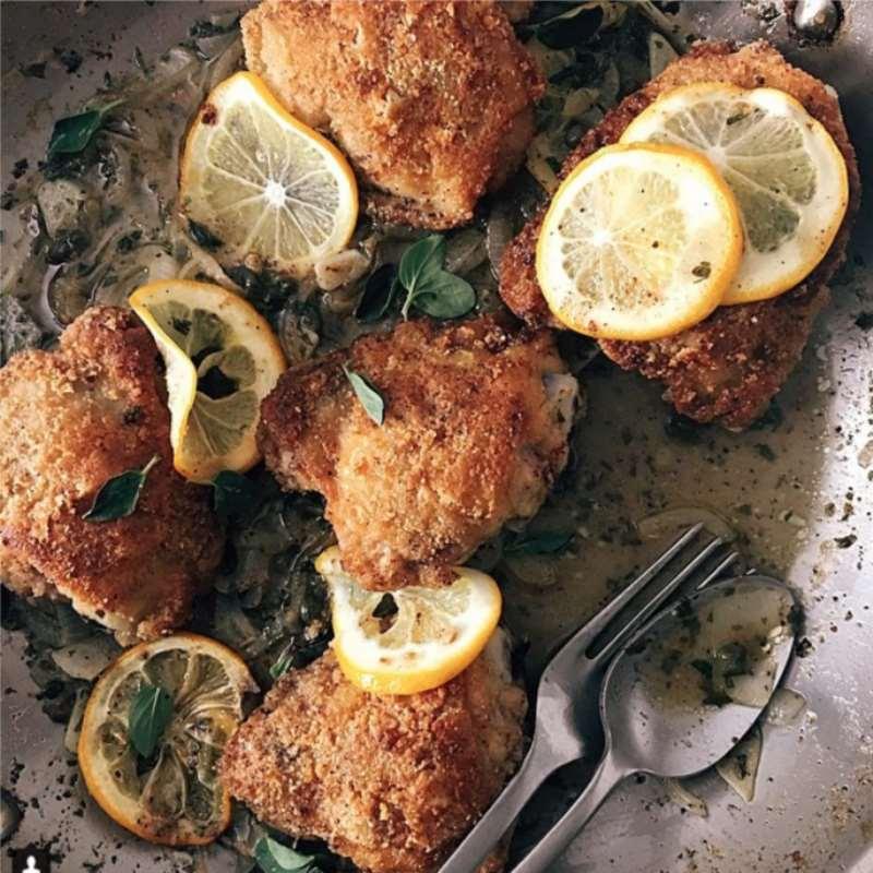 Friday, 25th May 2018 Chicken Piccata Active Time: 20m Total Time: 35m 1/2 cup almond flour 1/2 small onion 1 1/2 shallots 2 cloves garlic 1 1/2 teaspoons rosemary 1 1/2 teaspoons fresh oregano 1 1/2