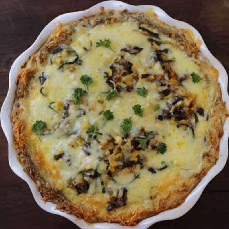 Sunday, 20th May 2018 Zucchini Mushroom Quiche (Paleo) Batch: 1 (8 Servings) Active Time: 30m Total Time: 1h 0m For the crust: 1 sweet potato For the filling: 1 onion 2 medium zucchinis 8 ounces